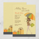 Uitnodiging voor een baby shower (blanke aanstaand (Voorkant / Achterkant)