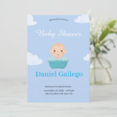Uitnodiging voor een Baby shower Boy - Sweet (Staand voorkant)