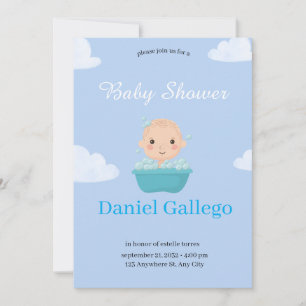 Uitnodiging voor een Baby shower Boy - Sweet