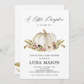 Uitnodiging voor een Baby Shower: Een Klein Pompoe (Voorkant / Achterkant)