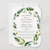 Uitnodiging voor een Baby Shower met charmante wit (Voorkant)