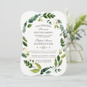 Uitnodiging voor een Baby Shower met charmante wit (Staand voorkant)