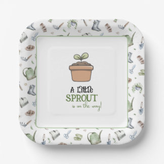 Uitnodiging voor een baby shower met een klein sch papieren bordje