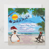 Uitnodiging voor een Baby shower met zomerkerst (Achterkant)