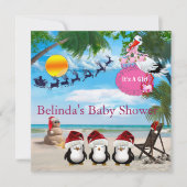 Uitnodiging voor een Baby shower met zomerkerst (Voorkant)