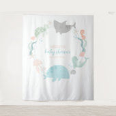 Uitnodiging voor een baby shower onder de zee wandkleed (Voorkant)