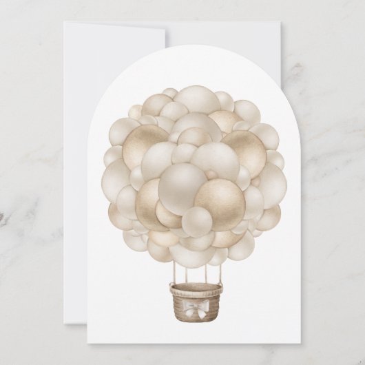 Uitnodiging voor een Baby shower van de Hete Lucht (Achterkant)