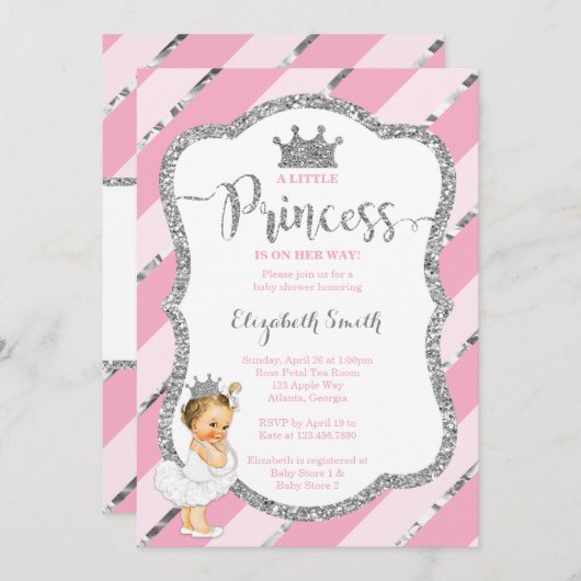 Uitnodiging voor een baby shower voor een kleine p (Voorkant / Achterkant)