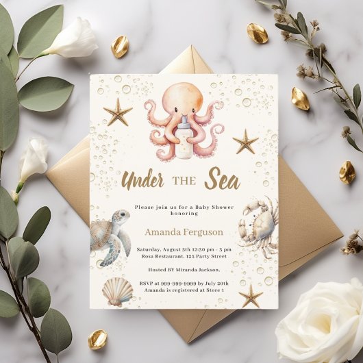 Uitnodiging voor een baby shower voor meisje onder