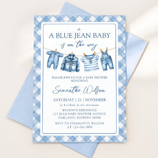 Uitnodiging voor een babyborrel: Een baby in spijk