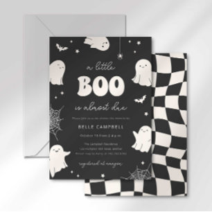 Uitnodiging voor een babyborrel: Een klein Boo is 
