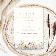 Uitnodiging voor een babyborrel 'Een klein wildblo