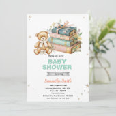 Uitnodiging voor een babyborrel: een nieuw hoofdst (Staand voorkant)