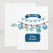 Uitnodiging voor een babyboy shower (Voorkant / Achterkant)