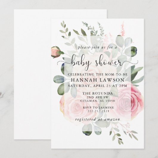 Uitnodiging voor een babyfeest (Voorkant / Achterkant)