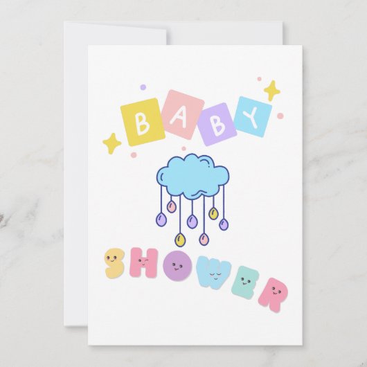 Uitnodiging voor een babyfeestje (Voorkant)