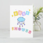 Uitnodiging voor een babyfeestje (Staand voorkant)