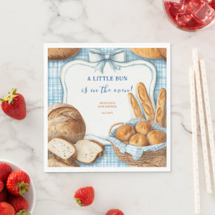 Uitnodiging voor een babyfeestje: Een klein broodj Servet