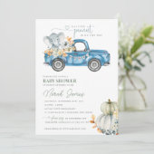 Uitnodiging voor een babyfeestje: een klein pindaa (Staand voorkant)