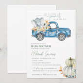 Uitnodiging voor een babyfeestje: een klein pindaa (Voorkant / Achterkant)