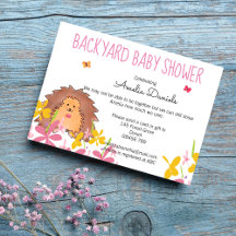 Uitnodiging voor een babyfeestje in de achtertuin 