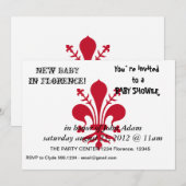 Uitnodiging voor een babyfeestje met de vlag van F (Voorkant / Achterkant)