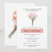 Uitnodiging voor een babyfeestje met wilde bloem o (Voorkant / Achterkant)