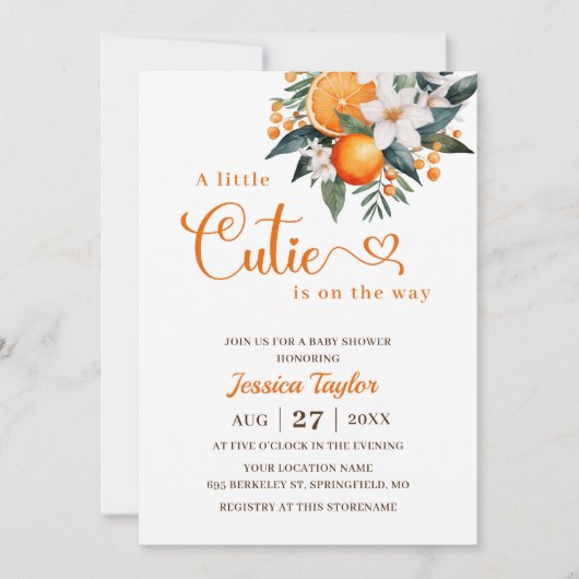 Uitnodiging voor een babyfeestje voor een klein sc (Voorkant)