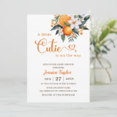 Uitnodiging voor een babyfeestje voor een klein sc (Staand voorkant)