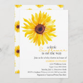 Uitnodiging voor een babyshower: Een klein zonnebl (Voorkant / Achterkant)