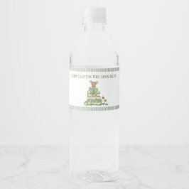 Uitnodiging voor een babyshower 'Een nieuw hoofdst Waterfles Etiket