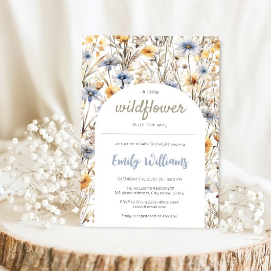 Uitnodiging voor een babyshower met een klein wild