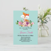 uitnodiging voor een babyshower met een lief klein (Staand voorkant)