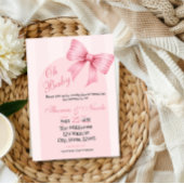 Uitnodiging voor een babyshower met strikje en coq