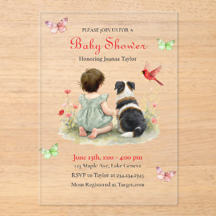 Uitnodiging voor een babyshower voor een babymeisj