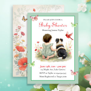 Uitnodiging voor een babyshower voor een babymeisj
