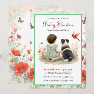 Uitnodiging voor een babyshower voor een babymeisj