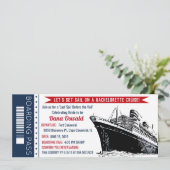 Uitnodiging voor een bacheloretcruiseschip-instapk (Staand voorkant)