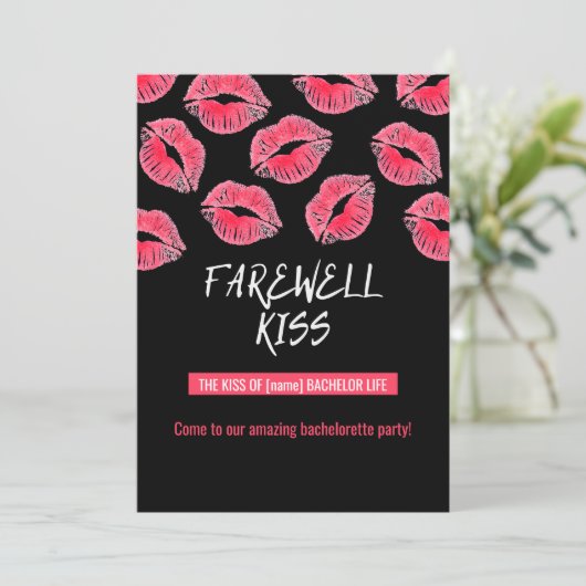 Uitnodiging voor een Bachelorette Party "Farewell  (Staand voorkant)