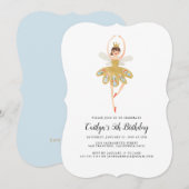 uitnodiging voor een balletfeest | Ballerina verja (Voorkant / Achterkant)