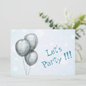 Uitnodiging voor een ballonpartij (Staand voorkant)