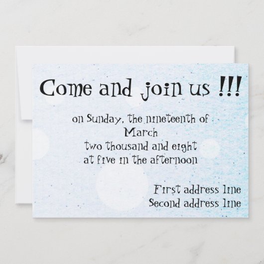 Uitnodiging voor een ballonpartij (Achterkant)