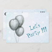 Uitnodiging voor een ballonpartij (Voorkant / Achterkant)