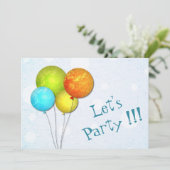 Uitnodiging voor een ballonpartij (Staand voorkant)