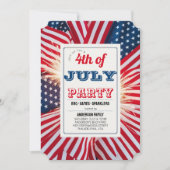 Uitnodiging voor een barbecuefeest op 4 juli (Voorkant)