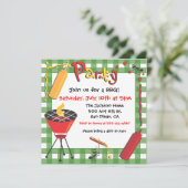 Uitnodiging voor een barbecuepartij met niet-uitge (Staand voorkant)