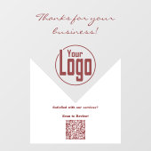 Uitnodiging voor een beoordeling van een tevreden  raamsticker (Vel)