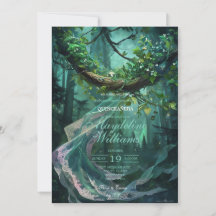 Uitnodiging voor een betoverde bos Quinceañera