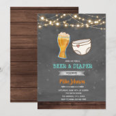 Uitnodiging voor een bier- en luierfeestje (Voorkant / Achterkant)