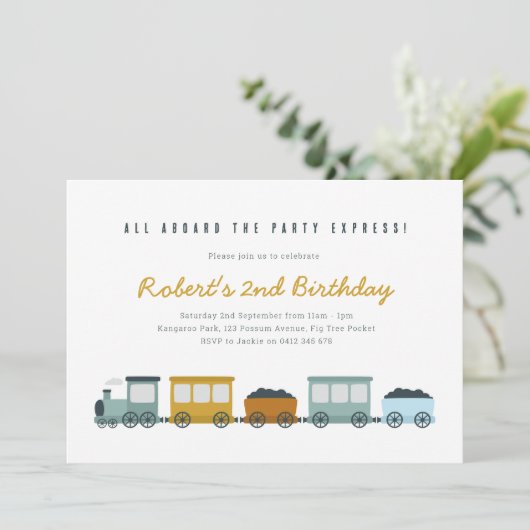  uitnodiging voor een "Birthday Party"-trap (Staand voorkant)